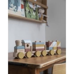 Little Dutch Houten Blokkentrein Pure&Nature -Beste Speelgoed Winkel Little dutch 4702 blokkentrein 1