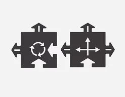 WayToPlay Rubber Baanstukken Kruising En Rotonde 2 Pc