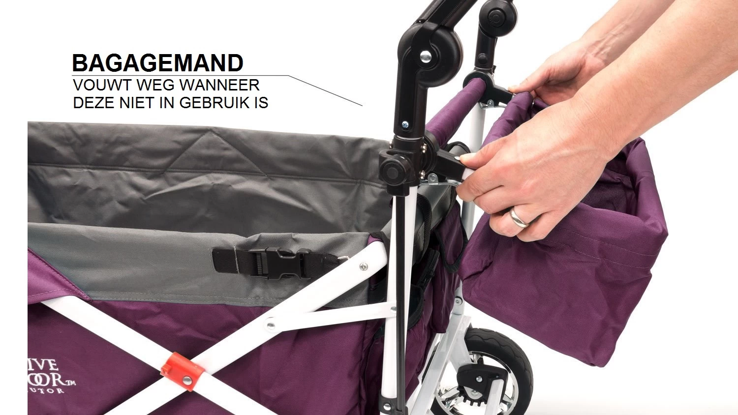 Active Outdoor Bolderkar Paars Met Zonnedak En Extra Bagagetas. Showmodel 8 Active Outdoor Bolderkar Paars Met Zonnedak En Extra Bagagetas. Showmodel - Afbeelding 6