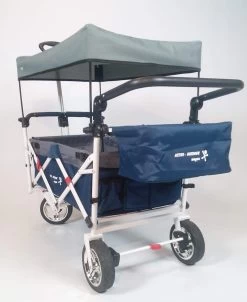 Active Outdoor Bolderkar Blauw Incl. Zonnedak, Extra Bagagetas En Extension. -Beste Speelgoed Winkel bolderwagen active outdoor wagon blauw duwbeugel voor 1 1