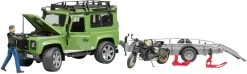 Bruder 2598 Landrover Defender+aanhanger+motorfiets Ducati -Beste Speelgoed Winkel bruder 02598 landrover defender met aanhanger en motor ducati scrambler 1 1