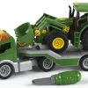 Dieplader + Tractor John Deere Met Voorlader – Constructiespeelgoed – Theo Klein 3908 -Beste Speelgoed Winkel dieplader met tractor john deere theo klein 3908