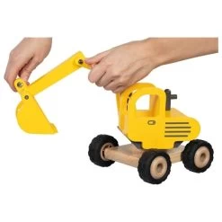 Goki 55898 Houten Graafmachine Bouwvoertuig Excavator -Beste Speelgoed Winkel goki 55898 graafmachine excavator houten speelgoed 1