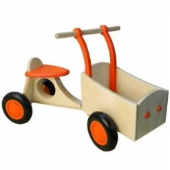 Houten Bakfiets Oranje Loopfiets VanDijkToys