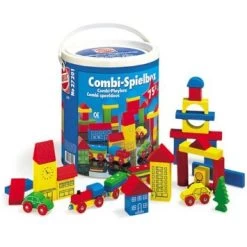 Blokkenset HEROS Combi-speelbox 75-delig -Beste Speelgoed Winkel houten blokken combi in ton heros 27201 1 1