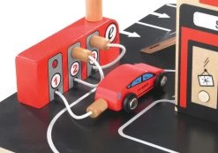 Houten Garage Park & Go -Beste Speelgoed Winkel houten garage hape e3002 park go garage 4