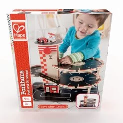 Houten Garage Park & Go -Beste Speelgoed Winkel houten garage hape e3002 park go garage 6