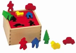 Houten Vormensorteerbox Figuren