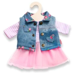 Kledingset Jurk Rose Met Spijkerjack Mt. 28 – 35 Cm. -Beste Speelgoed Winkel kledingset pop heless 1550 2550 1