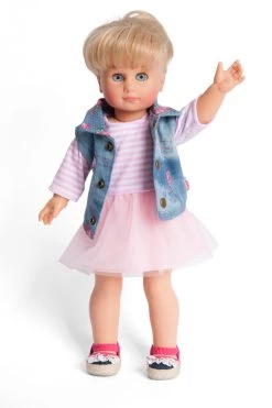 Kledingset Jurk Rose Met Spijkerjack Mt. 28 – 35 Cm. -Beste Speelgoed Winkel kledingset pop heless 1550 2550 2