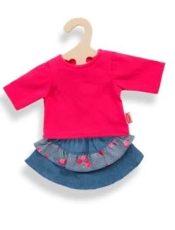 Spijkerrrok Met T-shirt Mt. 28 -35 Cm. -Beste Speelgoed Winkel kledingsetje pop heless 950 1950 1