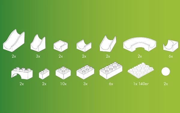 Hubelino Knikkerbaan Bouwdoos Mini-set 45-delig 5 Hubelino Knikkerbaan Bouwdoos Mini-set 45-delig - Afbeelding 3