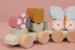 Little Dutch LD7067 Houten Blokkentrein Flowers& Butterflies -Beste Speelgoed Winkel little dutch 7067 blokkentrein flowers and butterflies 1