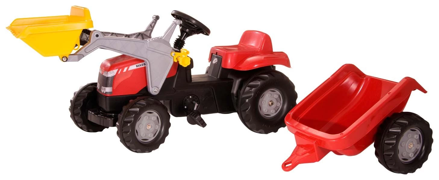 Rollykid Massey Ferguson Voorlader En Aanhangwagen Traptractor 4 Rollykid Massey Ferguson Voorlader En Aanhangwagen Traptractor - Afbeelding 2