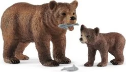 Schleich 42473 Vrouwelijke Grizzlybeer Met Jong WildLife
