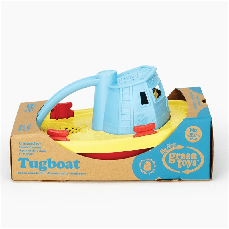 Green Toys Green-Toys Sleepboot Geel Met Blauw Handvat 5 Green Toys Green-Toys Sleepboot Geel Met Blauw Handvat - Afbeelding 3